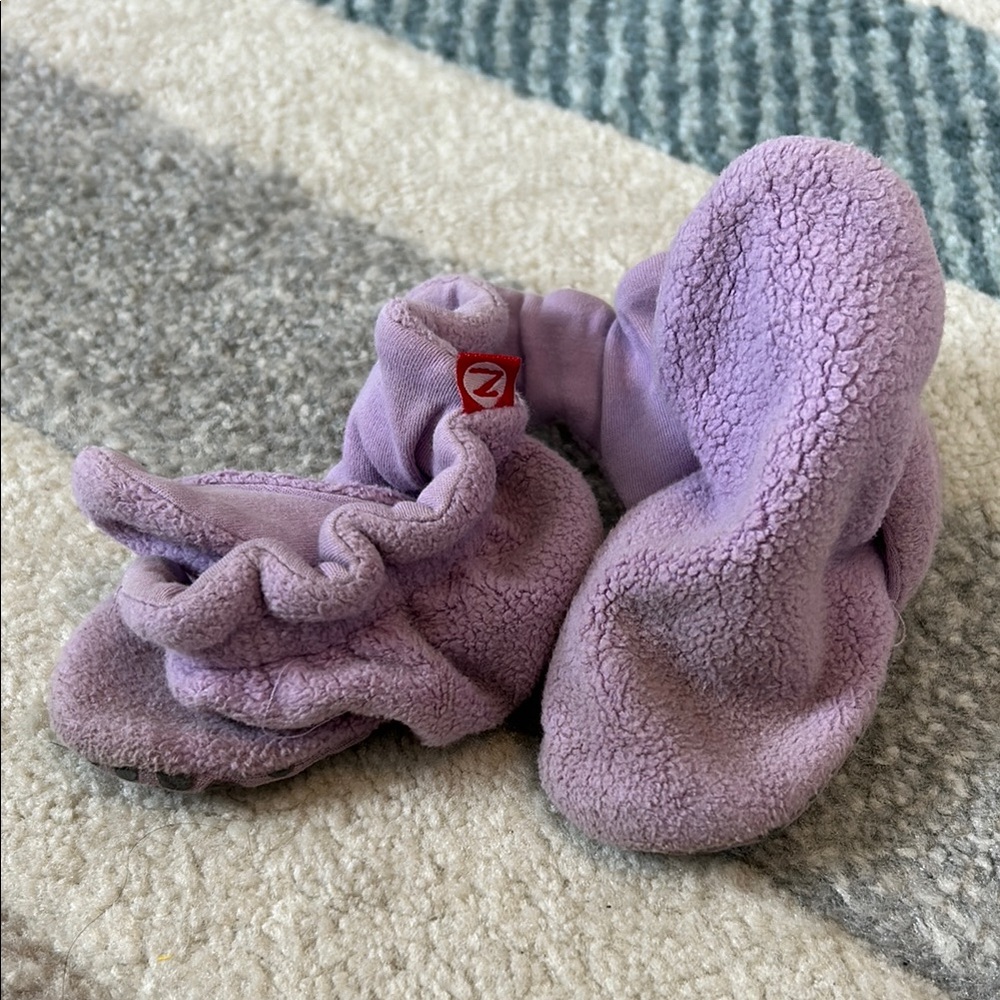 Zutano Purple Plush Slippers Cozy Comfort